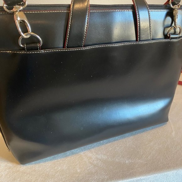 Lodis Black Leather Slim Laptop or Tablet Case/Tote - Picture 10 of 13